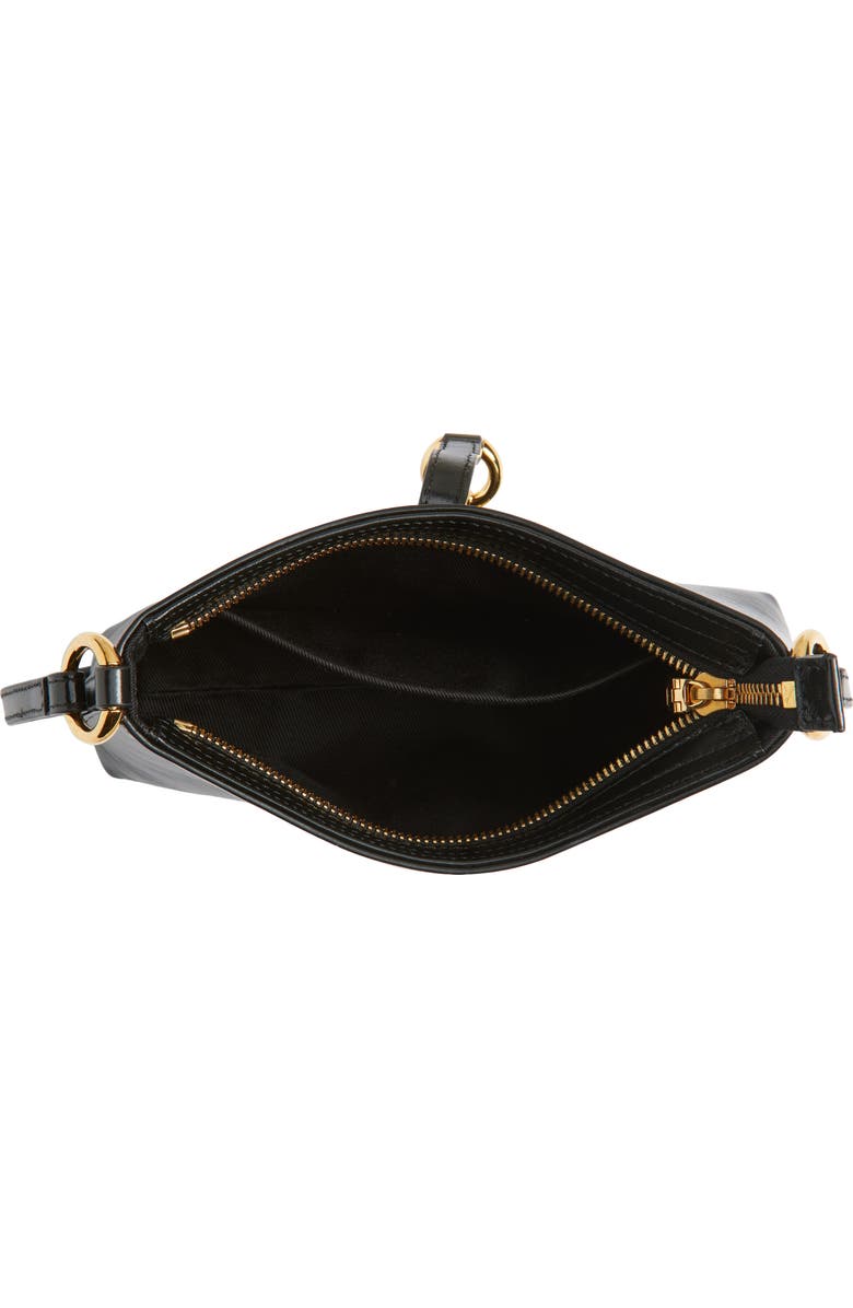 Dolce&Gabbana Sicilian Street Lock Leather Shoulder Bag, Alternate, color, 80999 Nero