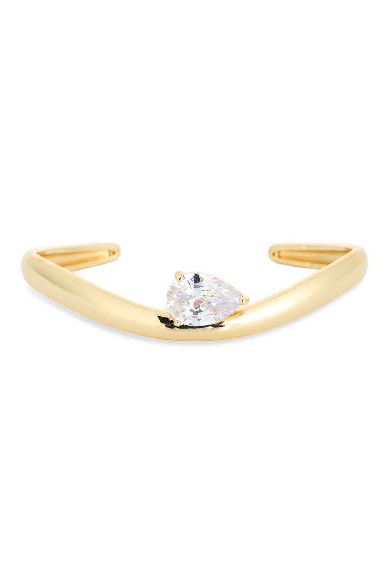 CZ Cuff Bracelet, Main, color, CLEAR- GOLD