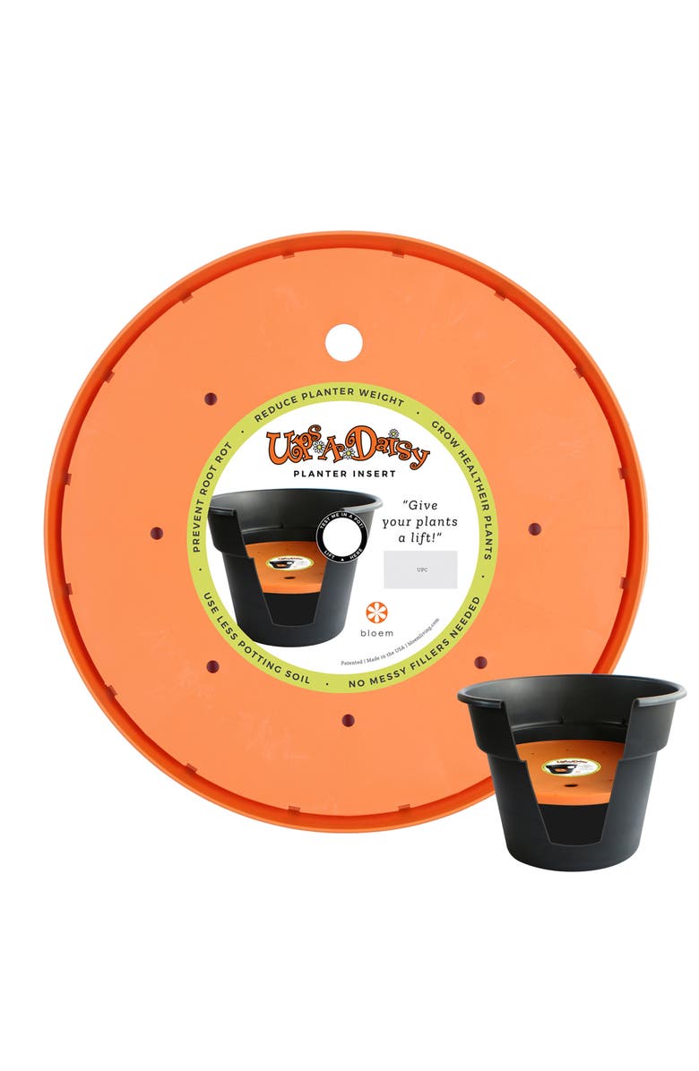 Bloem Ups a Daisy Round Planter Lift Insert 15 Inch, Orange, Alternate, color, Orange