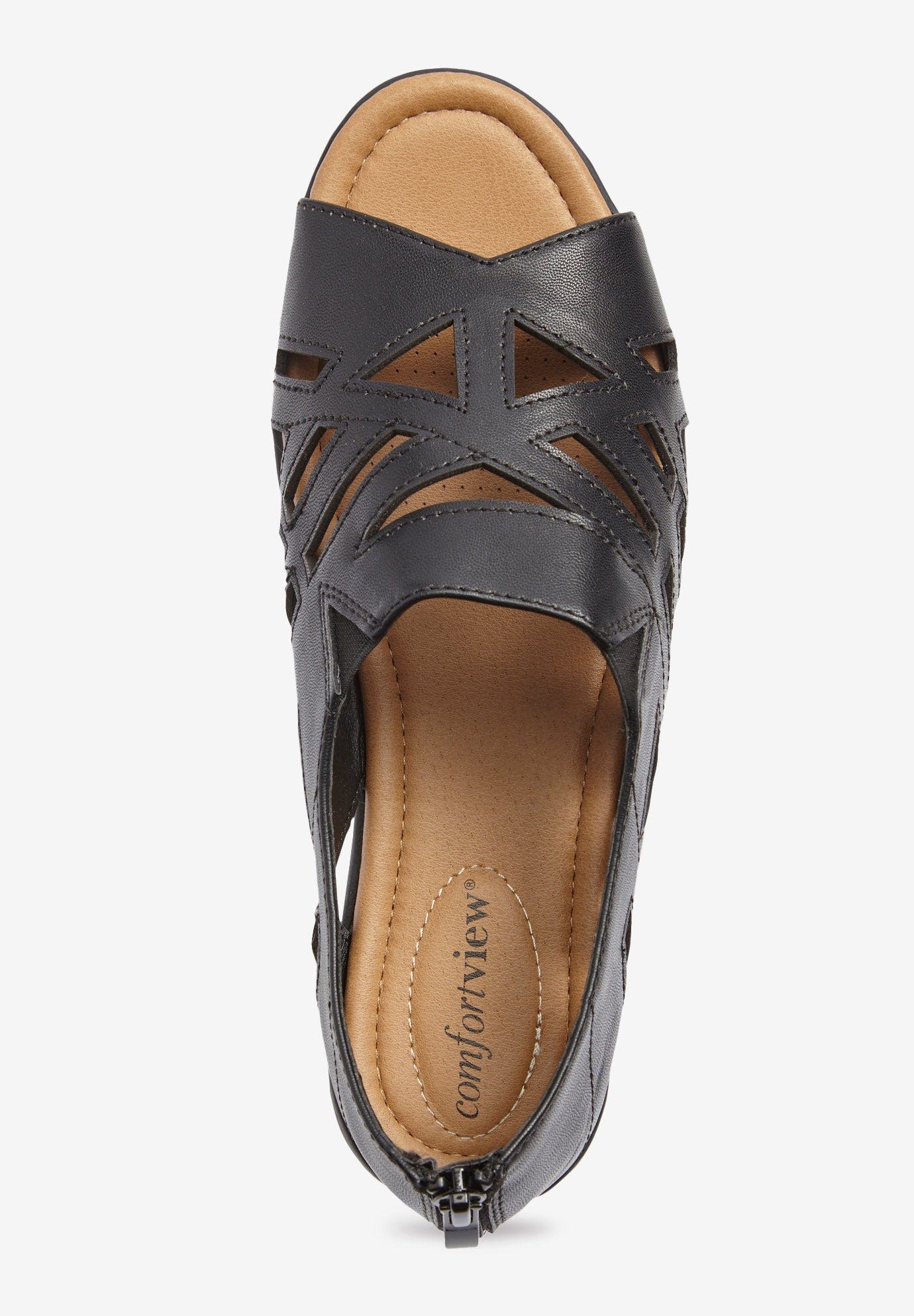 Comfortview The Nyla Gladiator Sandal, Alternate, color, Black