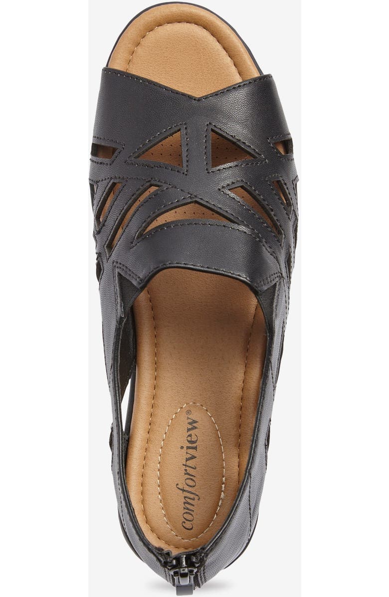 Comfortview The Nyla Gladiator Sandal, Alternate, color, Black