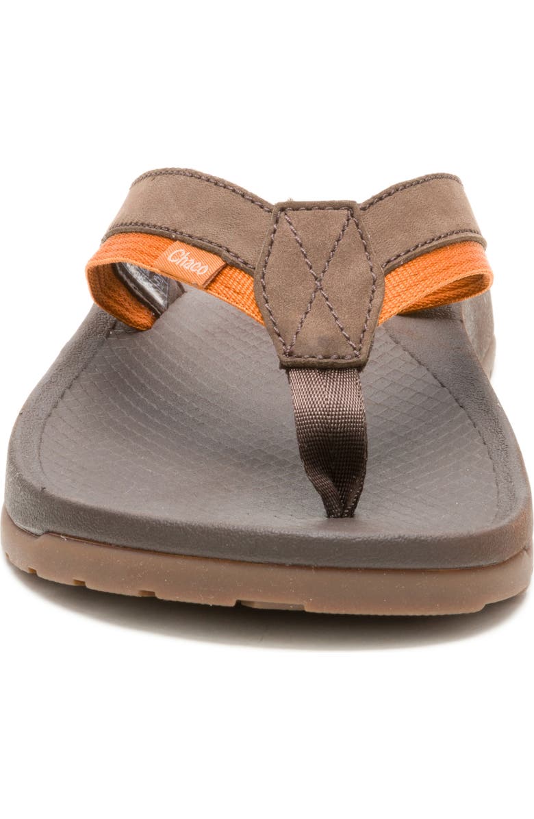 Chaco Lowdown Leather Flip Flop, Alternate, color, Coffee