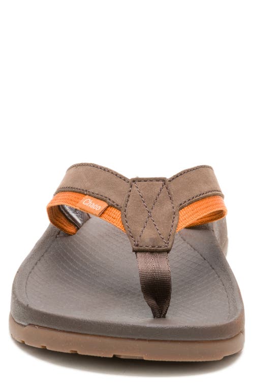 Chaco Lowdown Leather Flip Flop In Coffee