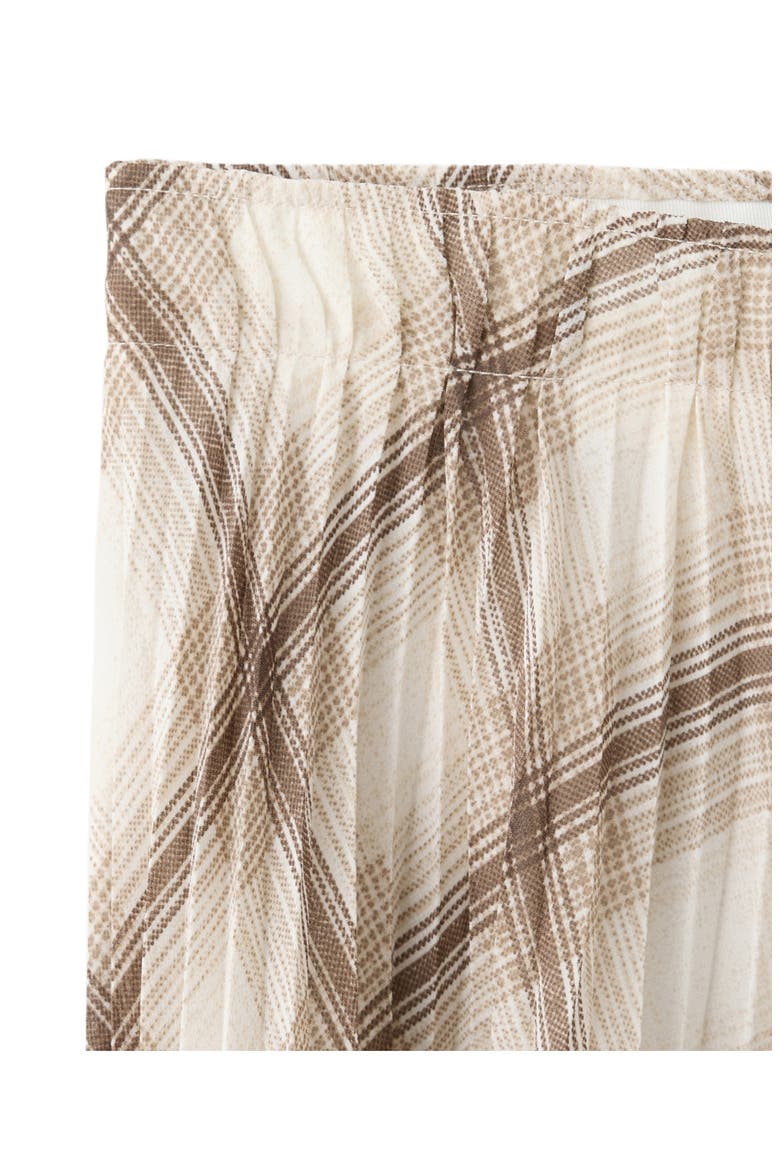 Check Pleated Maxi Skirt, Alternate, color, BROWN