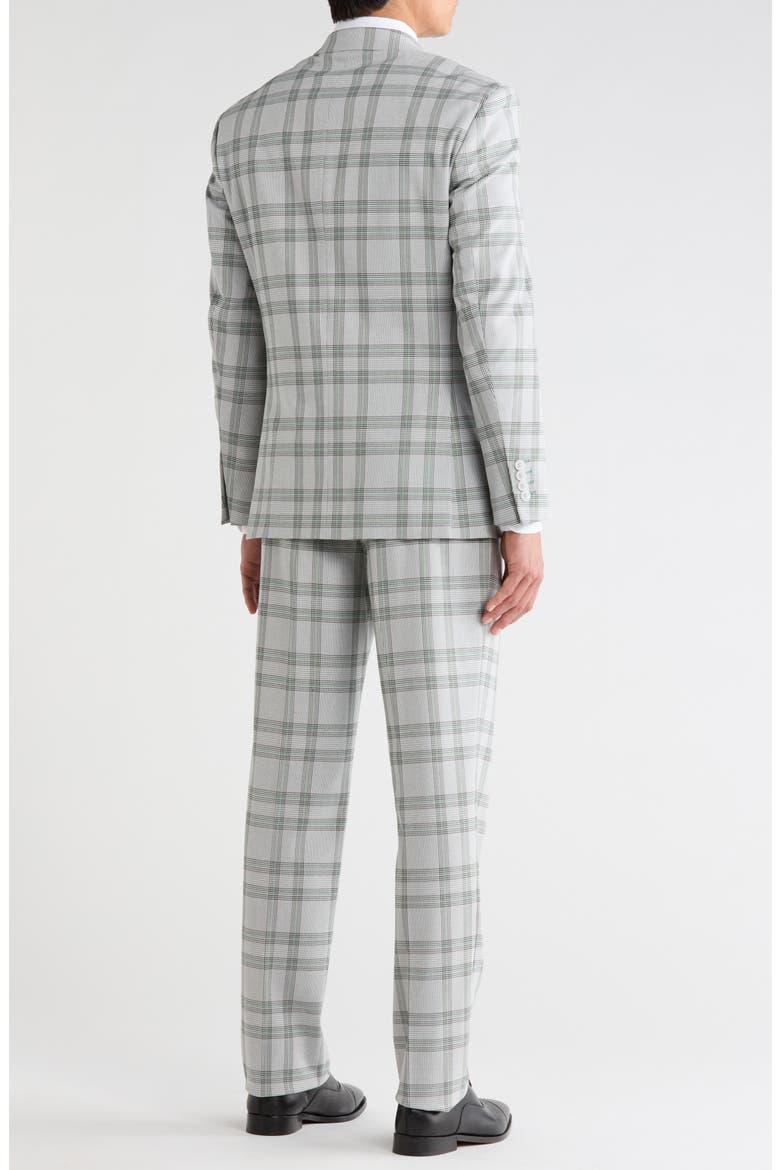Plaid 3-Piece Peak Lapel Suit, Alternate, color, GREEN
