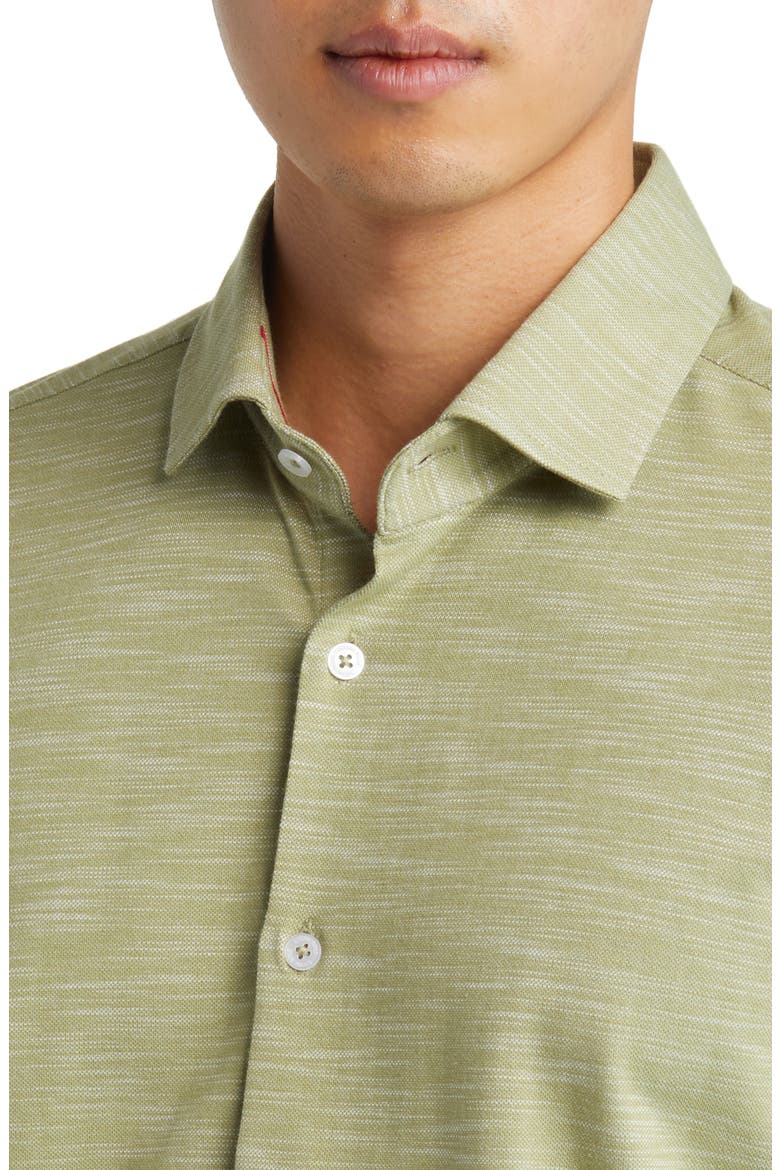 Slub Knit Button-Up Shirt, Alternate, color, SAGE