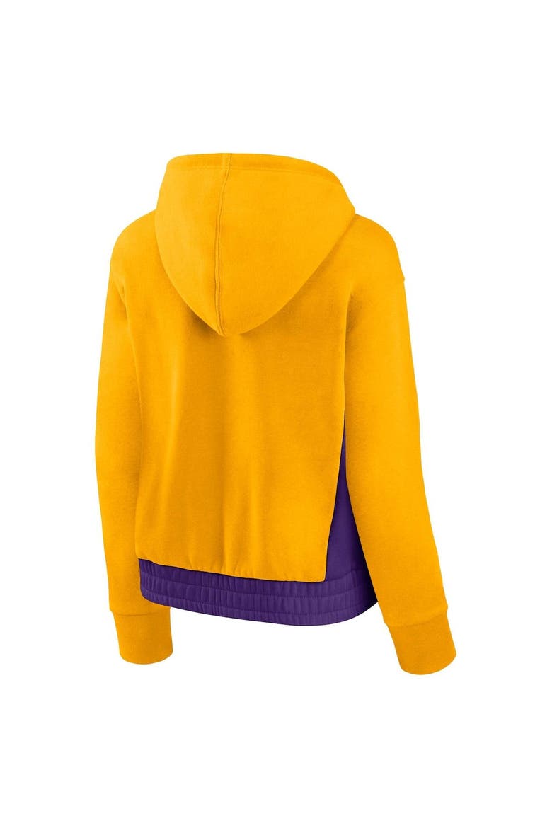 Women's Fanatics Branded Gold Los Angeles Lakers Iconic Halftime Colorblock Pullover Hoodie, Alternate, color, Gold