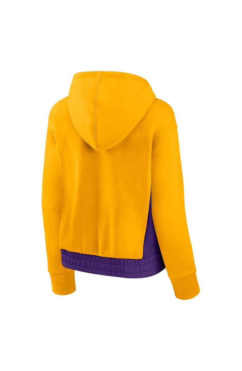 FANATICS Women's Fanatics Branded Gold Los Angeles Lakers Iconic Halftime Colorblock Pullover Hoodie, Alternate, color, Gold