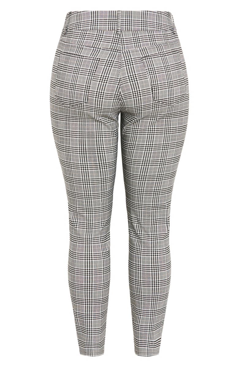 City Chic Bengaline Check Skinny Leg Pants, Alternate, color, Black Check