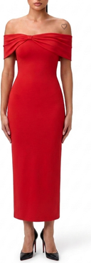 Popilush Built In Shapewear Off the Shoulder Column Maxi Dress