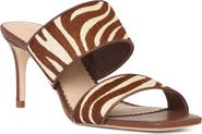 Cinq à Sept Sutton Zebra Haircalf Slide Sandal