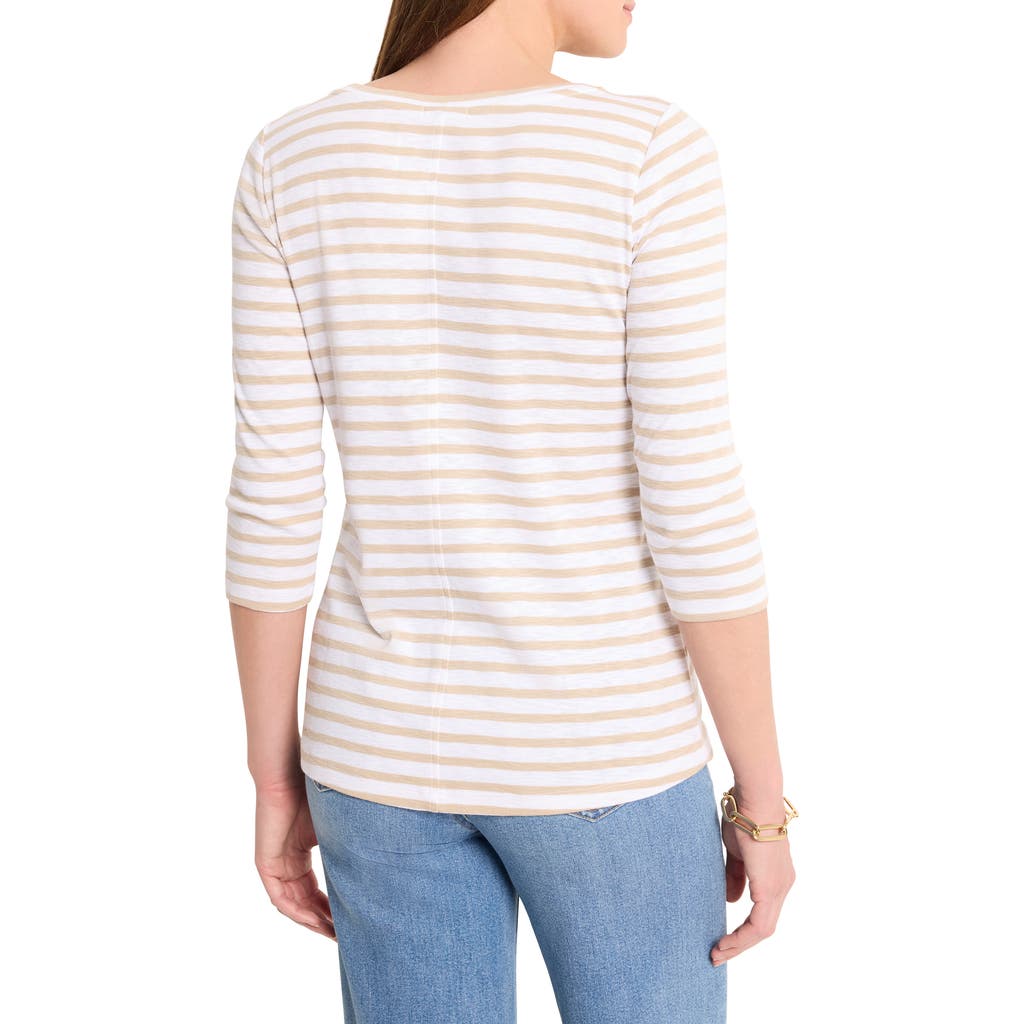 Shop Nzt By Nic+zoe Stripe Boat Neck T-shirt