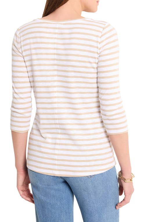 Nzt By Nic+zoe Stripe Boat Neck T-shirt In Multi