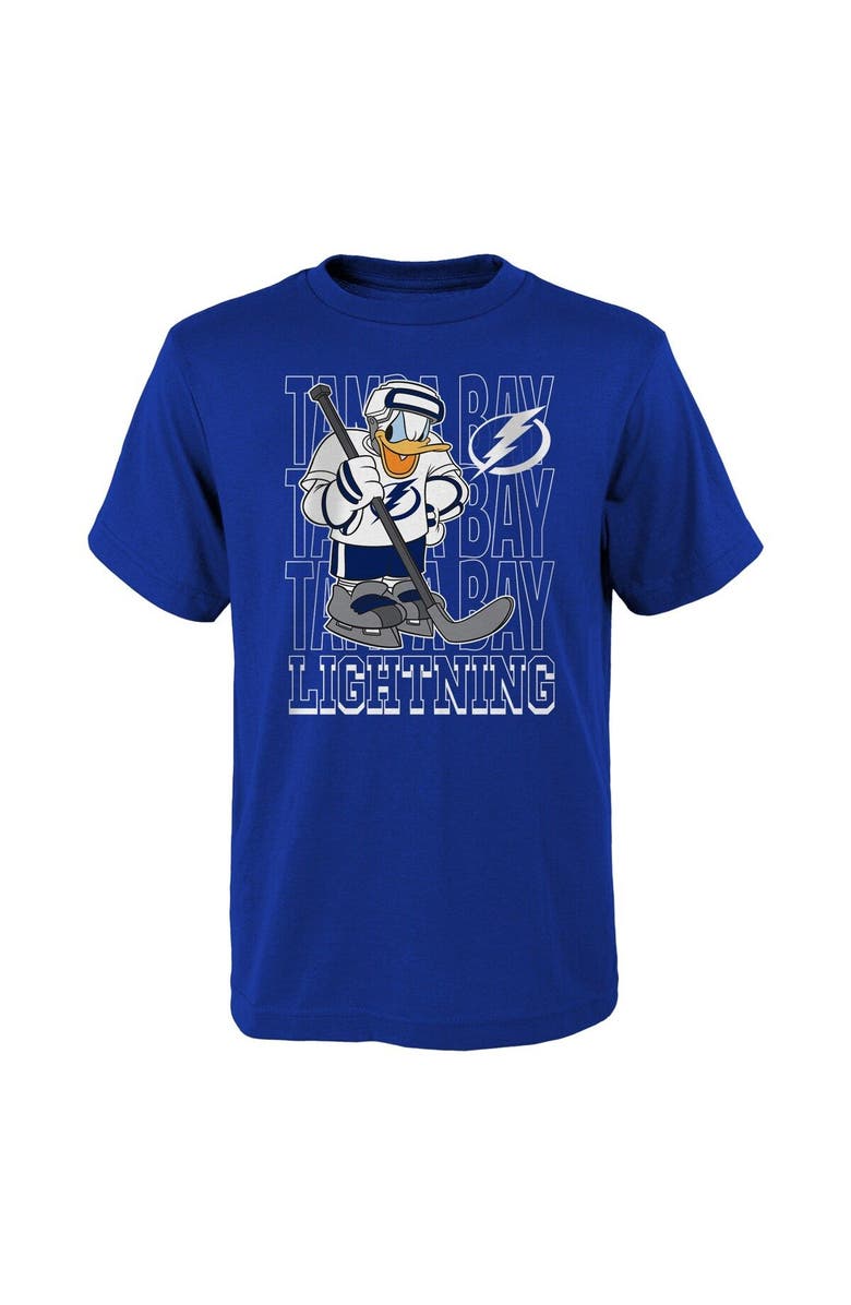 Outerstuff Youth Blue Tampa Bay Lightning Disney Donald Duck Three-Peat T-Shirt, Main, color, 