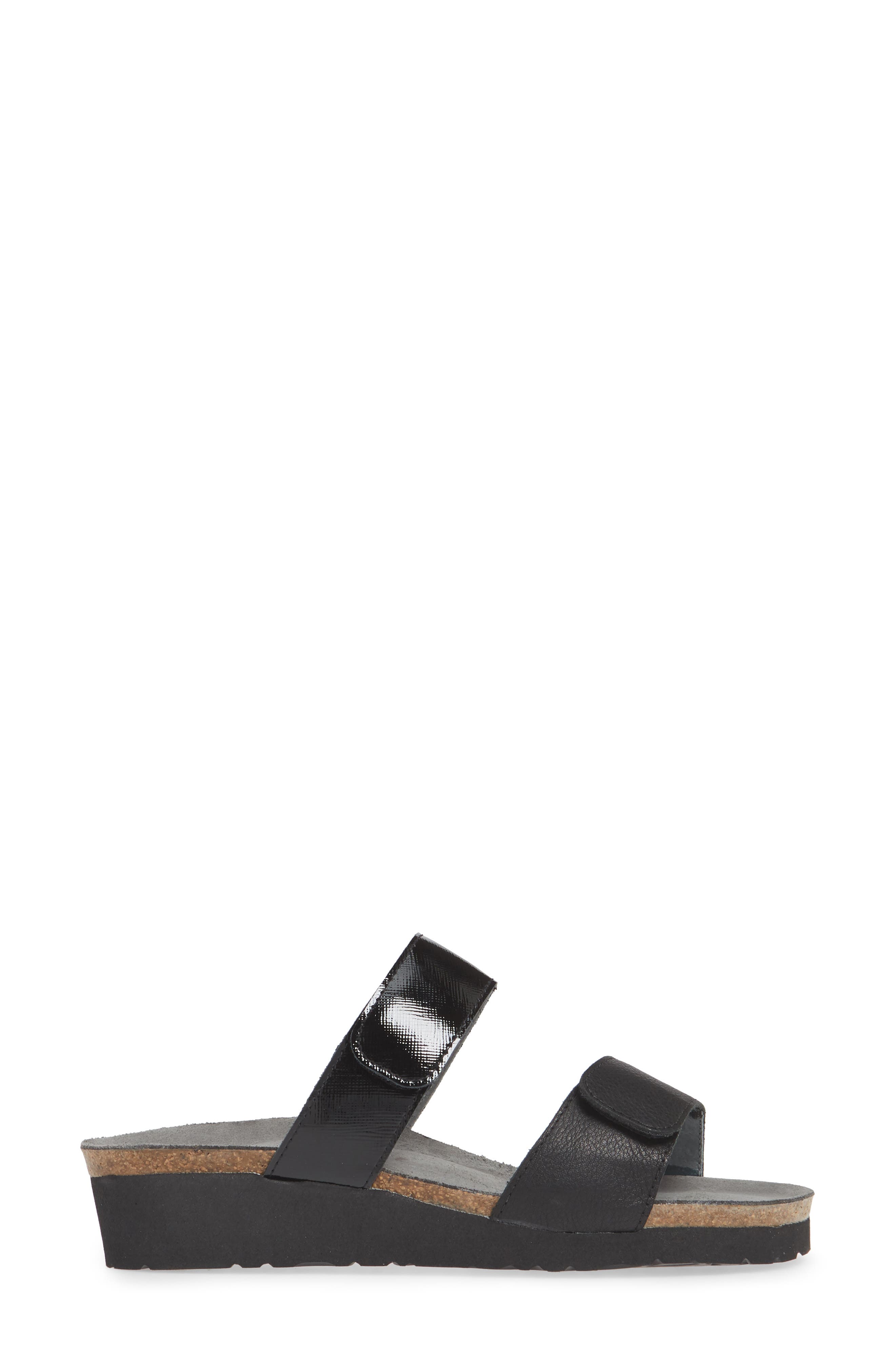 Althea Slide Sandal, Alternate, color, BLACK LEATHER