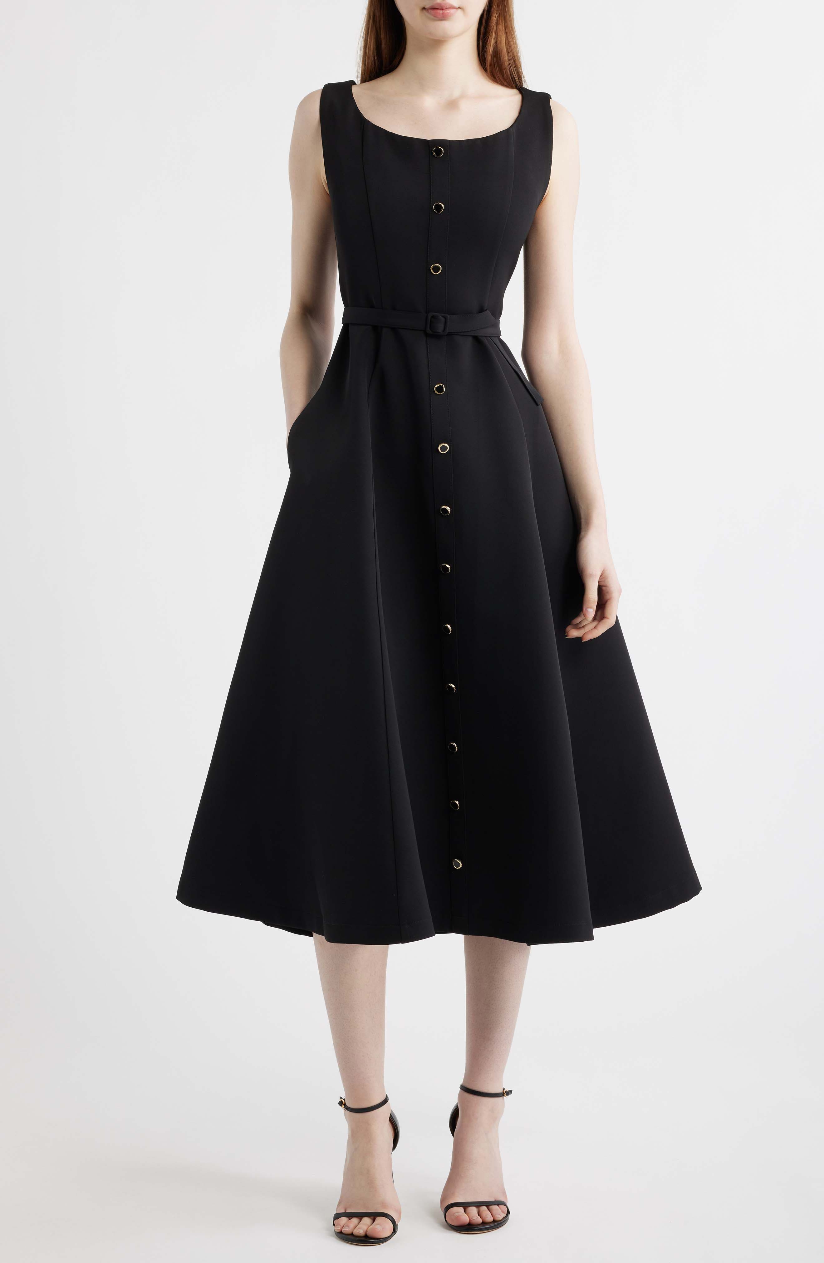 Belted Fit & Flare Dress