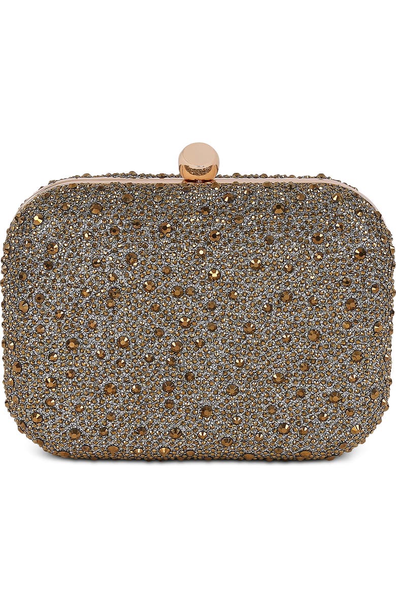 Jewel Badgley Mischka Celest Crystal Mini Minaudiere Clutch, Main, color, Gold