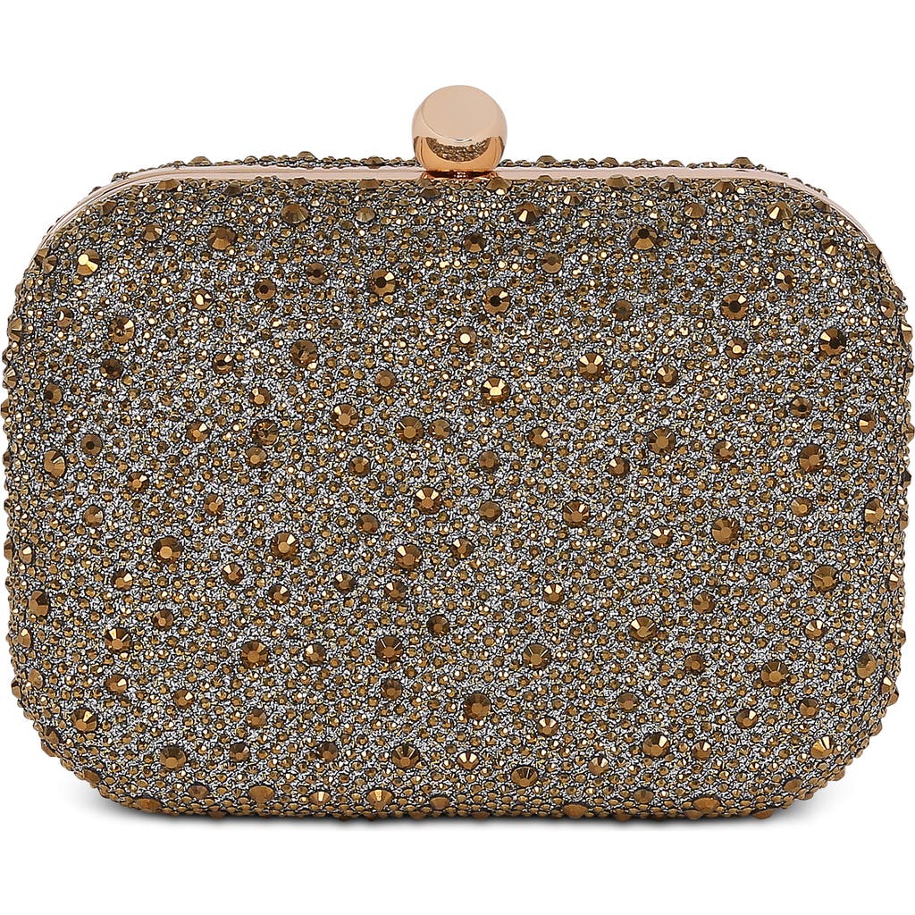 Jewel Badgley Mischka Celest Crystal Mini Minaudiere Clutch In Gold