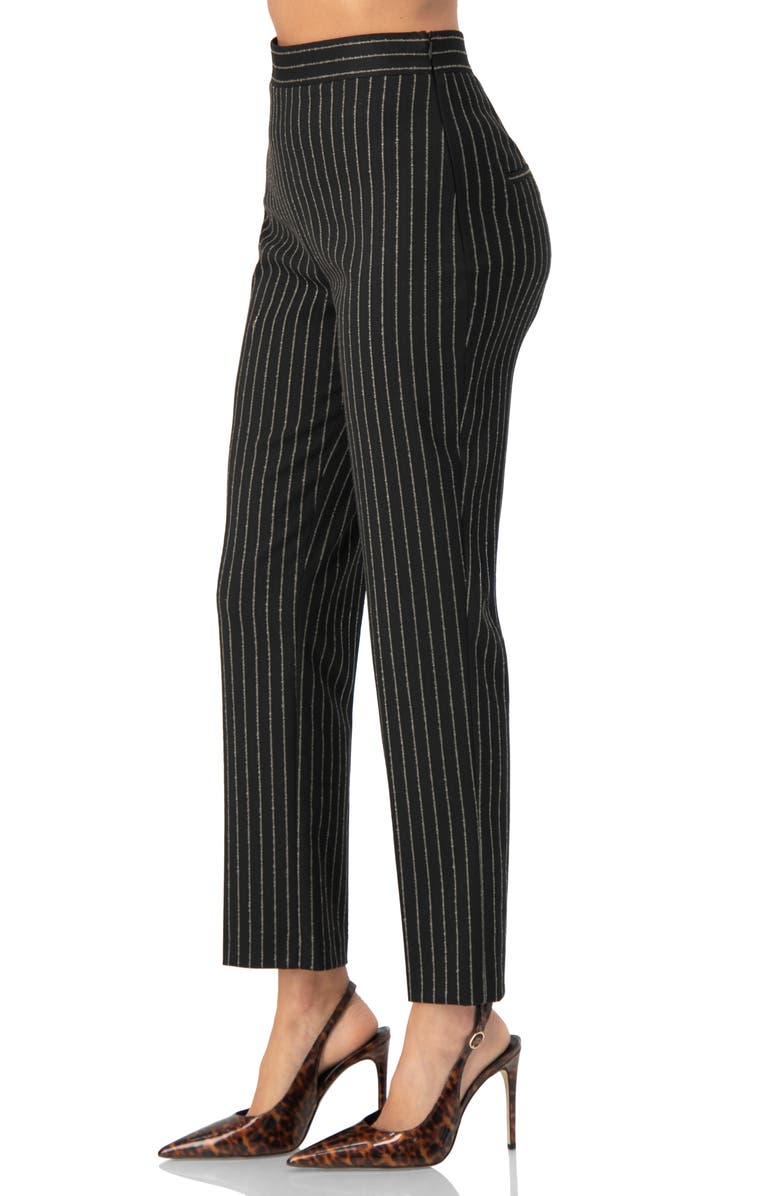 IVONNE Straight-Leg Striped Trousers, Alternate, color, Black