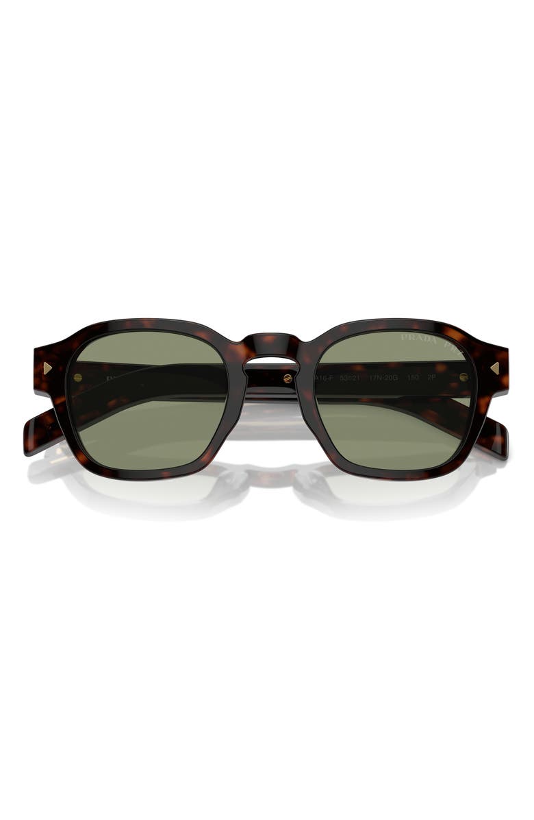 Prada 53mm Polarized Phantos Sunglasses, Alternate, color, Green