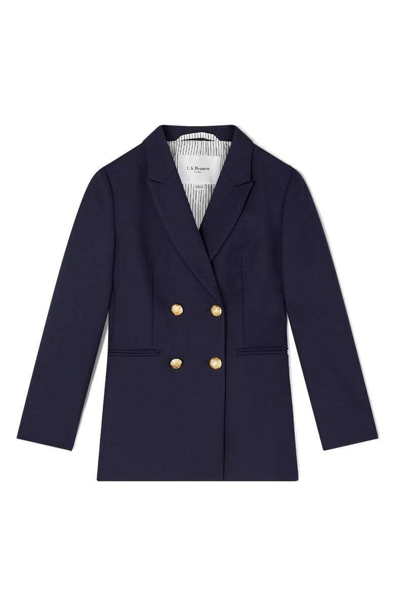 LK Bennett Mariner Double Breasted Blazer, Alternate, color, Navy