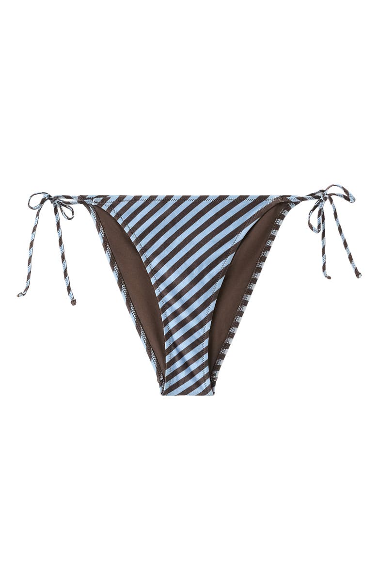 MANGO Classic Stripe Bikini Bottoms, Main, color, Sky Blue