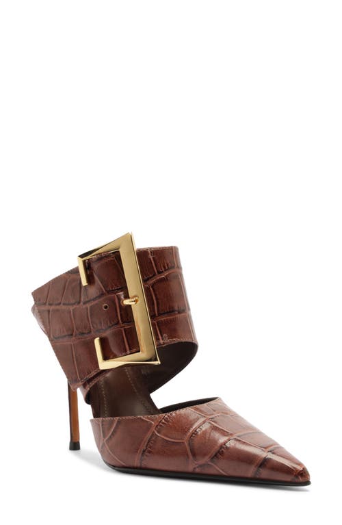 Schutz Beatrix Pointed Toe Mule In Brown