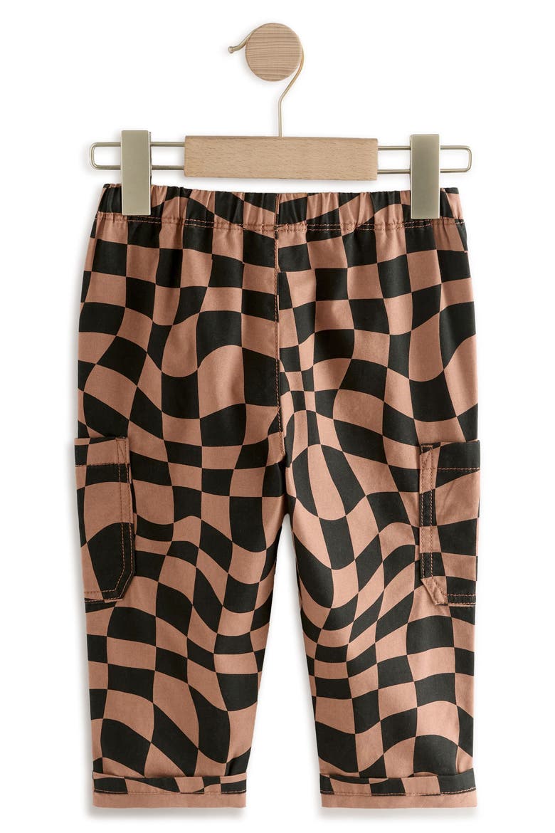 Kids' Check Baggy Cotton Sweatpants, Alternate, color, BEIGE MULTI