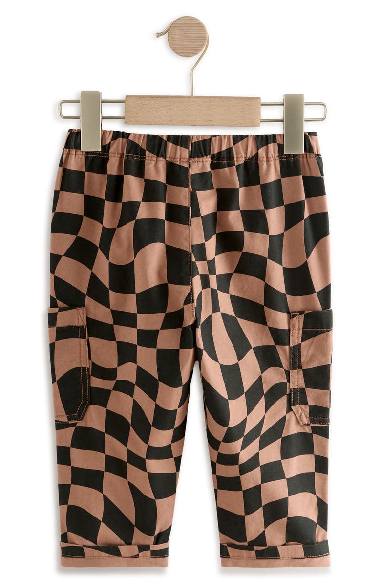 NEXT Kids' Check Baggy Cotton Sweatpants, Alternate, color, Beige Multi