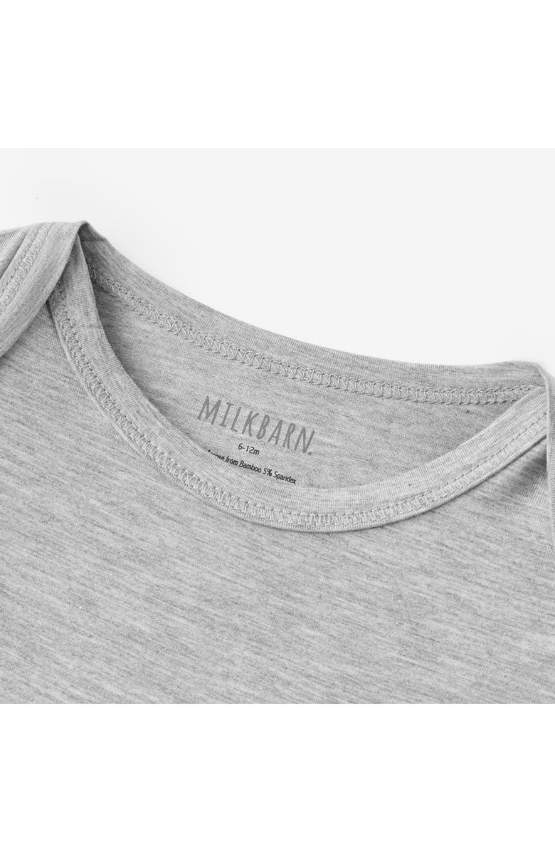 Milkbarn Luxe Solid Long Sleeve One Piece, Alternate, color, Grey Melange