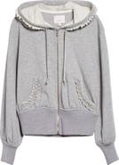 Cinq à Sept Maddie Embellished Zip-Up Hoodie