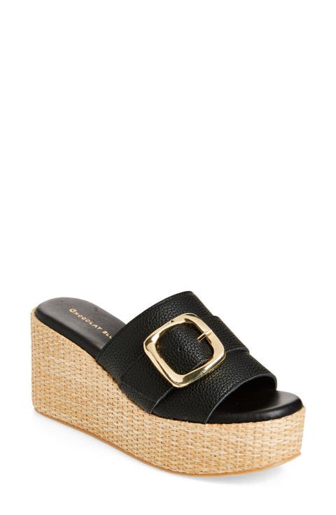 Jana Platform Wedge Slide Sandal (Women)