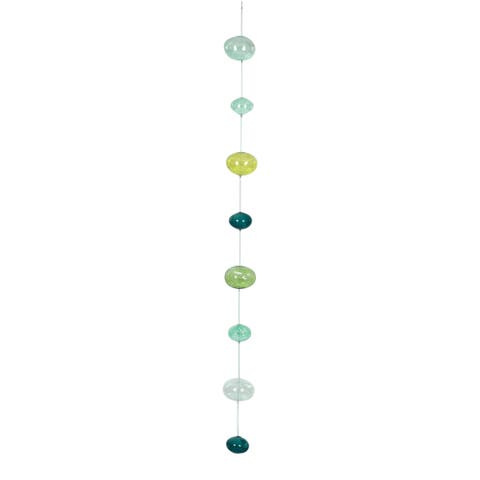 Hand Blown Bubble Glass Garland With Blues & Greens