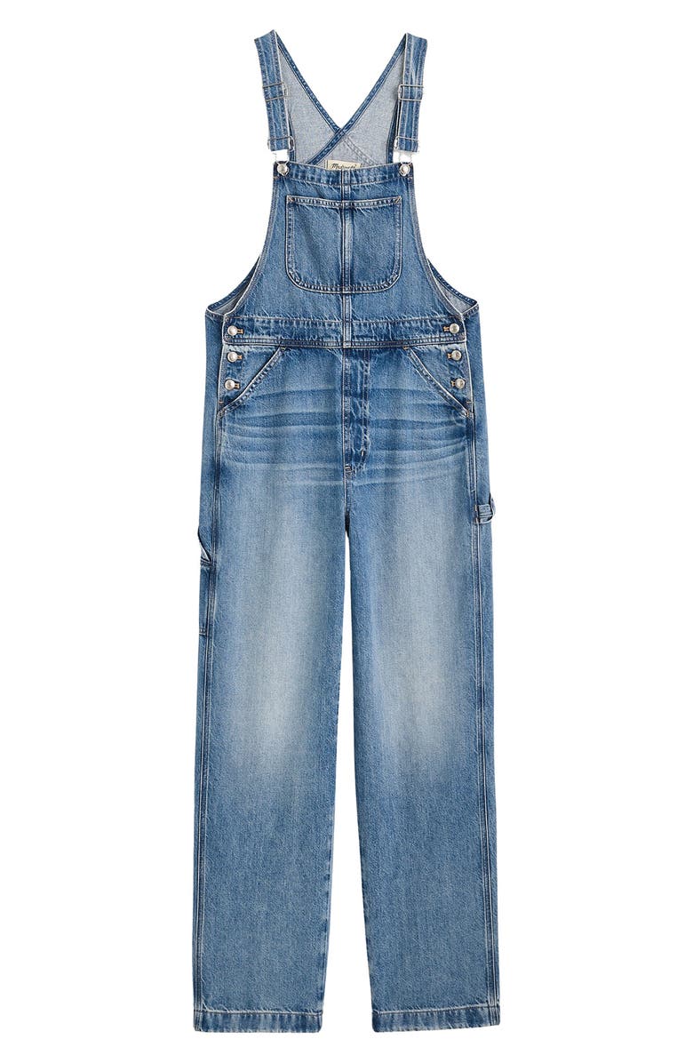 Madewell Relaxed Denim Carpenter Overalls, Alternate, color, Lewisburg Wash