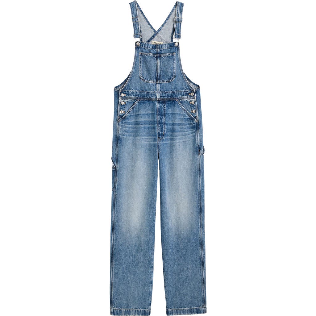 Madewell Relaxed Denim Carpenter Overalls In Lewisburg Wash
