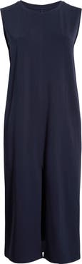 Eileen Fisher Sleeveless Stretch Cotton Jersey Midi Dress