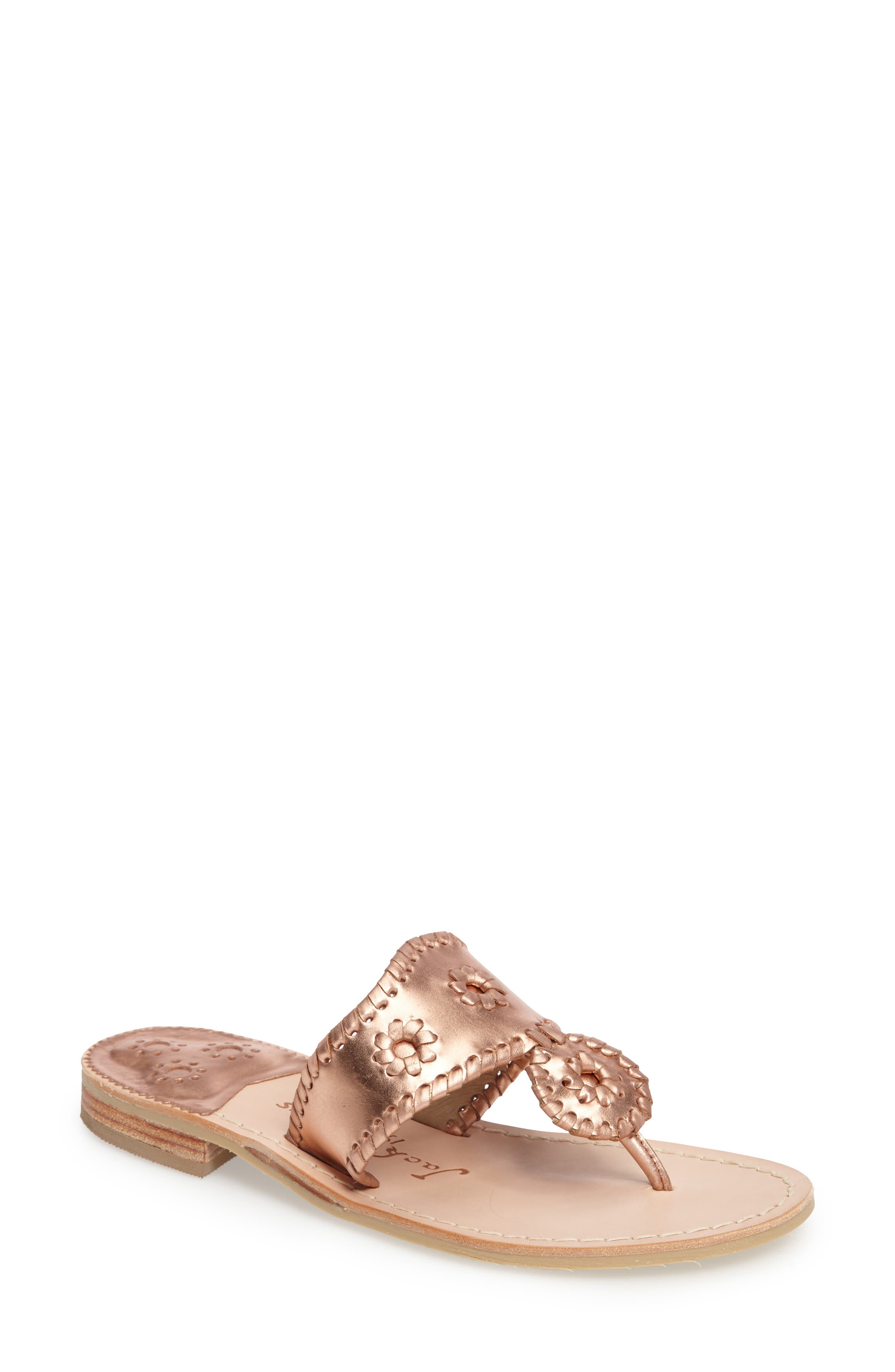 Hamptons Metallic Flip Flop, Main, color, ROSE GOLD