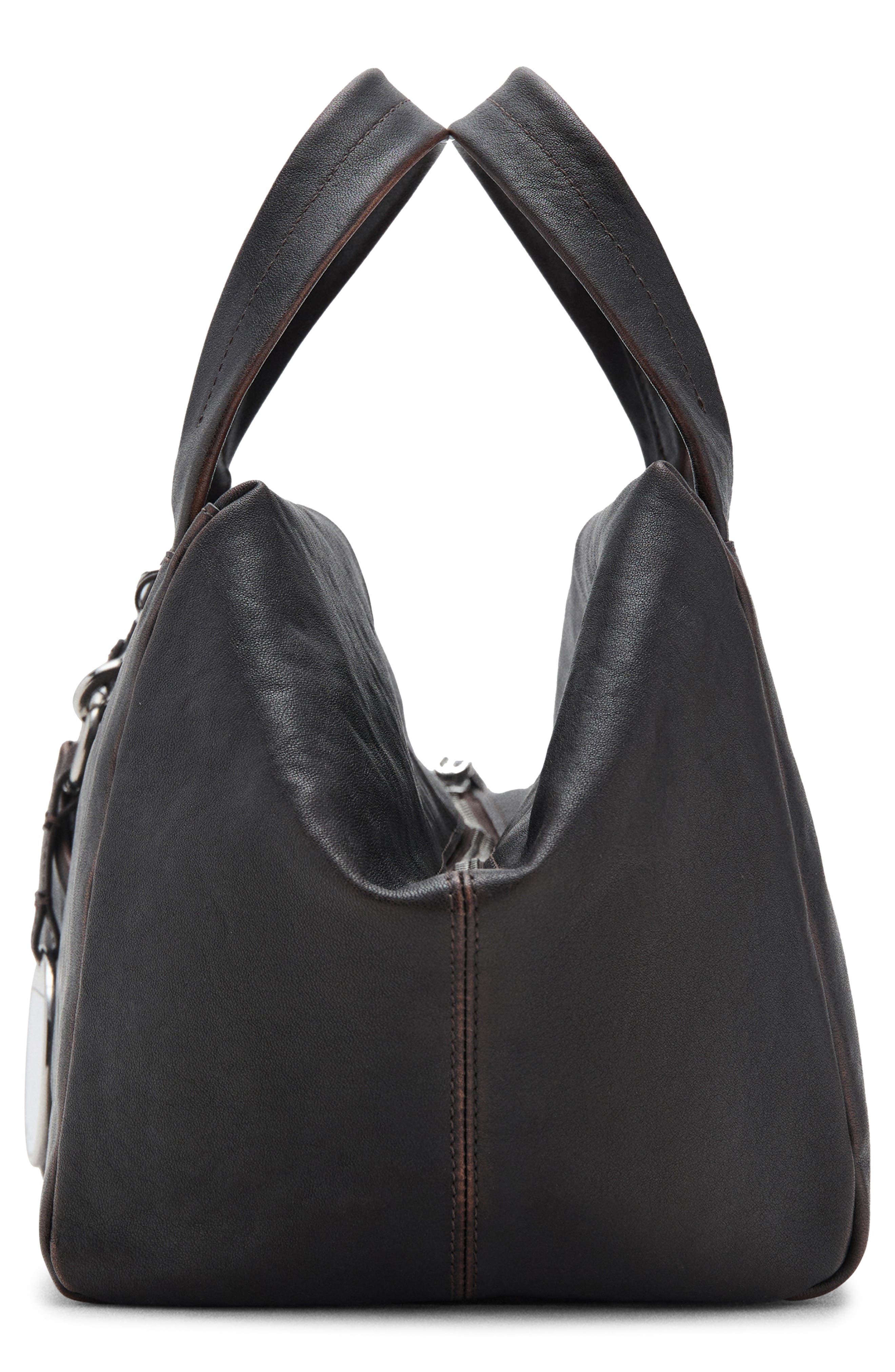 MANGO Leather Handbag with Charms, Alternate, color, 