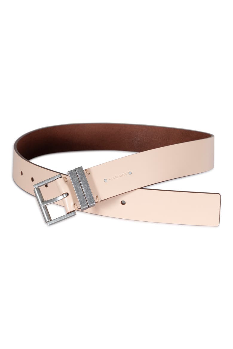 Leather Belt, Alternate, color, MOONLIGHT PINK /  NICKEL