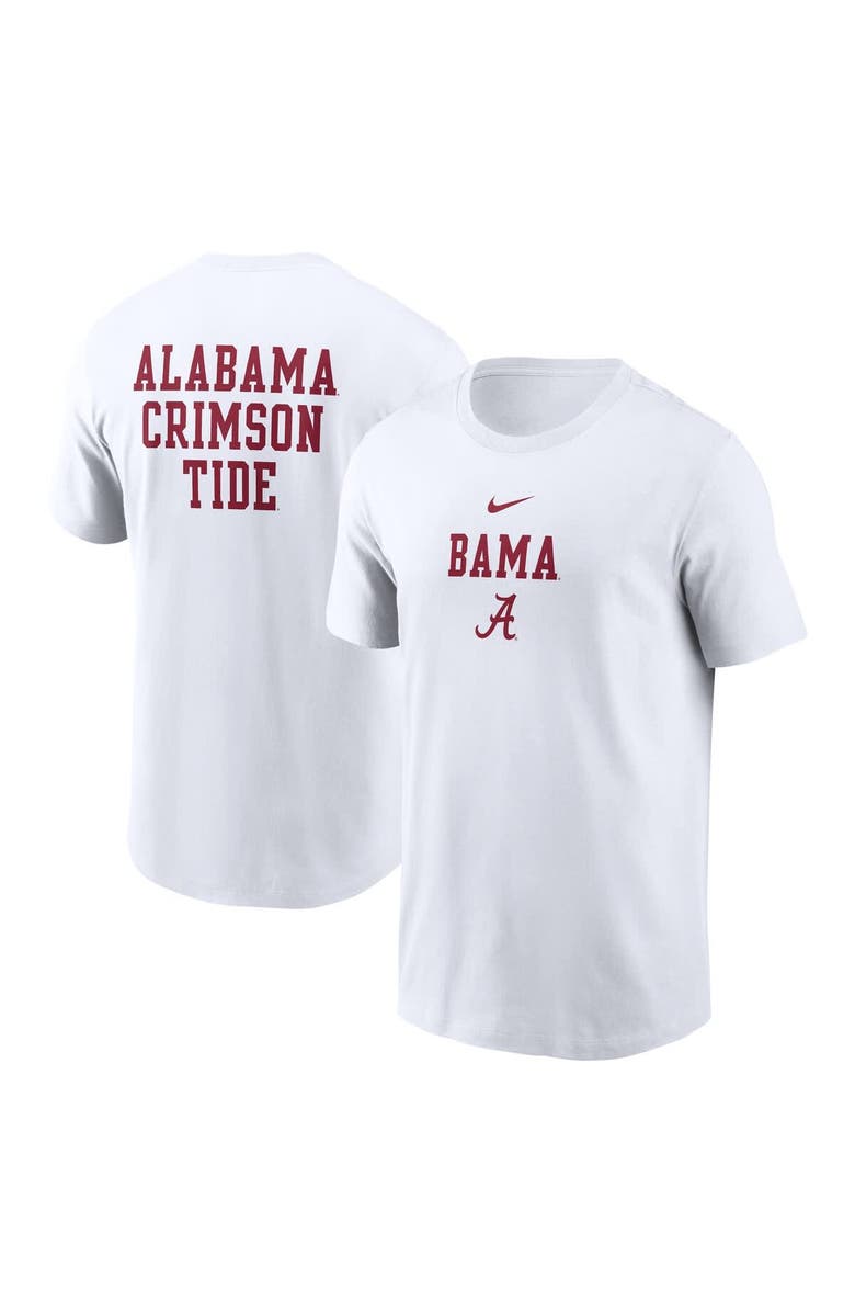 Nike Men's Nike White Alabama Crimson Tide 2-Hit Stacked T-Shirt, Alternate, color, White