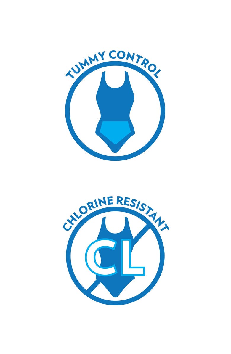 Swim 365 Colorblock One-Piece Swimsuit with Shelf Bra, Alternate, color, Black Fuchsia