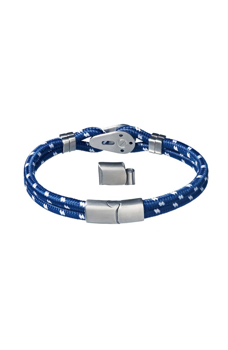 Link Up Sailing Pulley Nylon Cord Brushed Stainless Steel Detail, Alternate, color, Navy