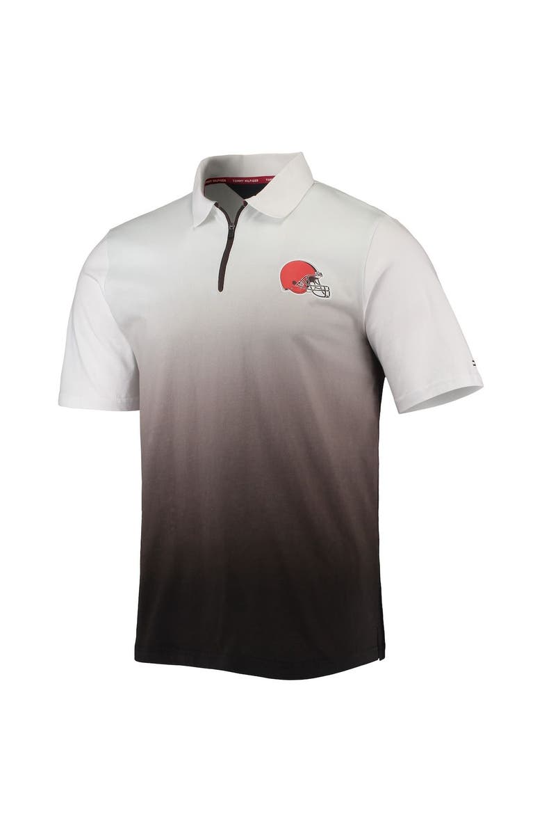 Tommy Hilfiger Men's Tommy Hilfiger White/Brown Cleveland Browns Rory Quarter-Zip Polo, Alternate, color, White