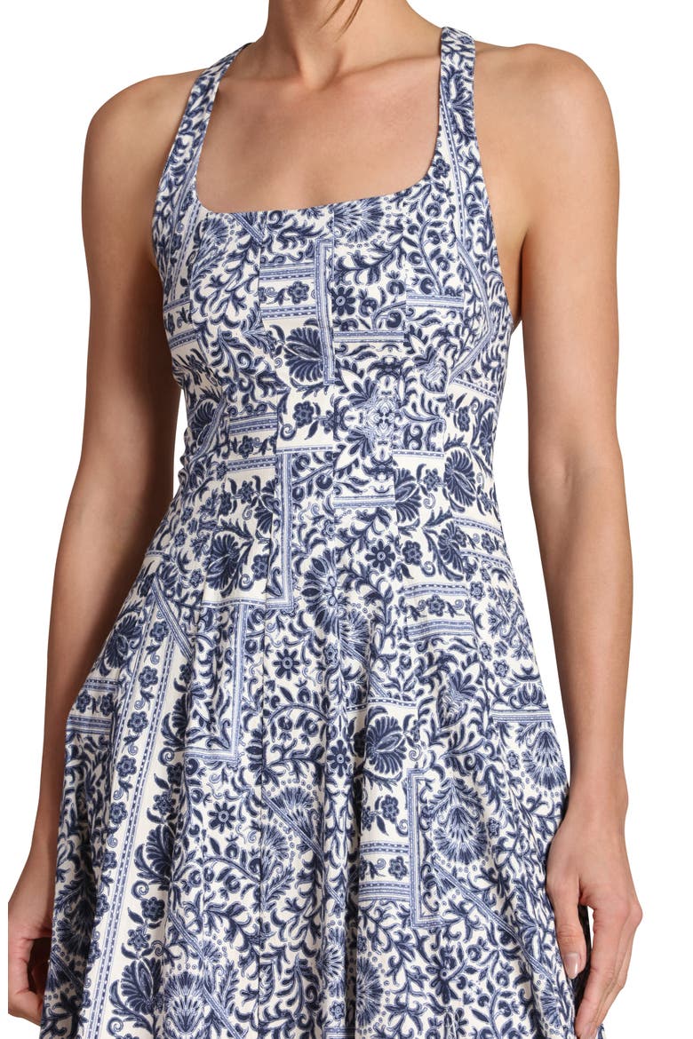 Tile Print Sleeveless Dress, Alternate, color, NAVY LISBON TILE