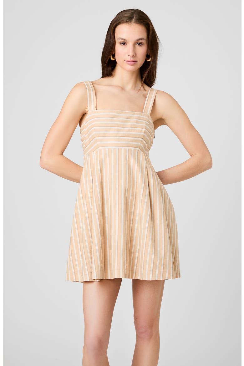 Stripe Linen Blend Minidress, Alternate, color, SANDLOT STRIPE