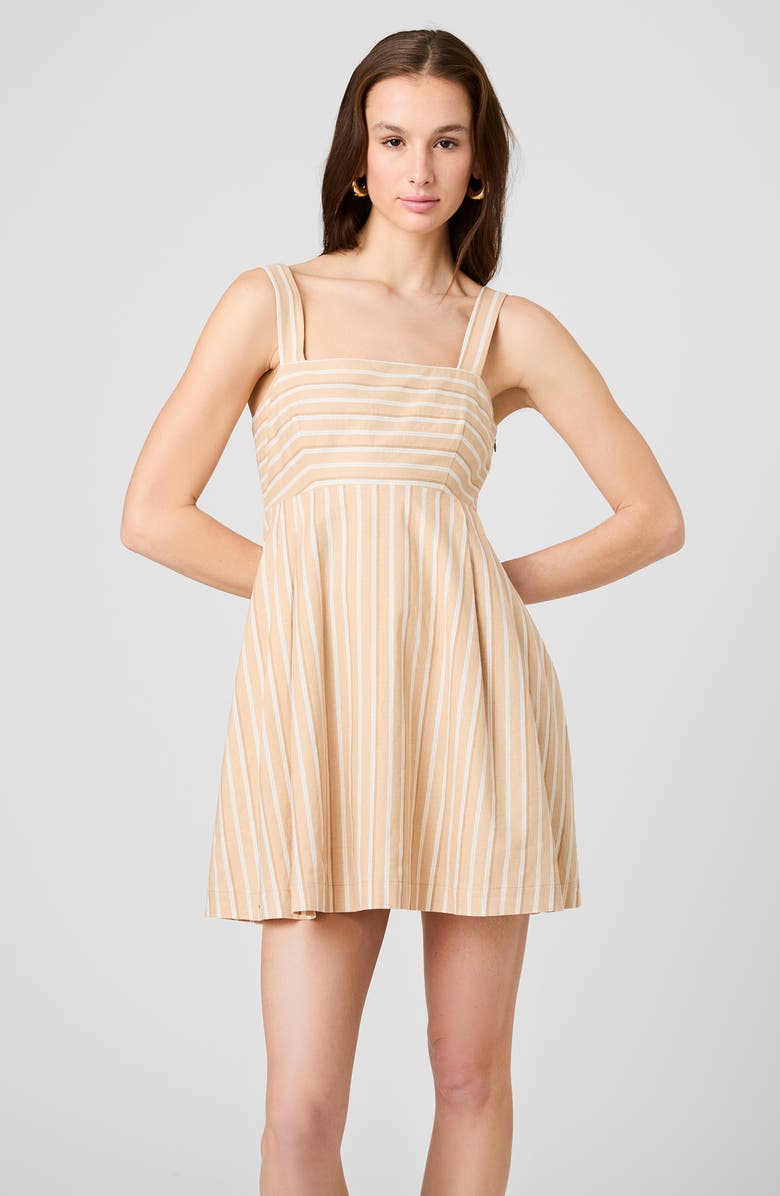 French Connection Stripe Linen Blend Minidress, Alternate, color, Sandlot Stripe