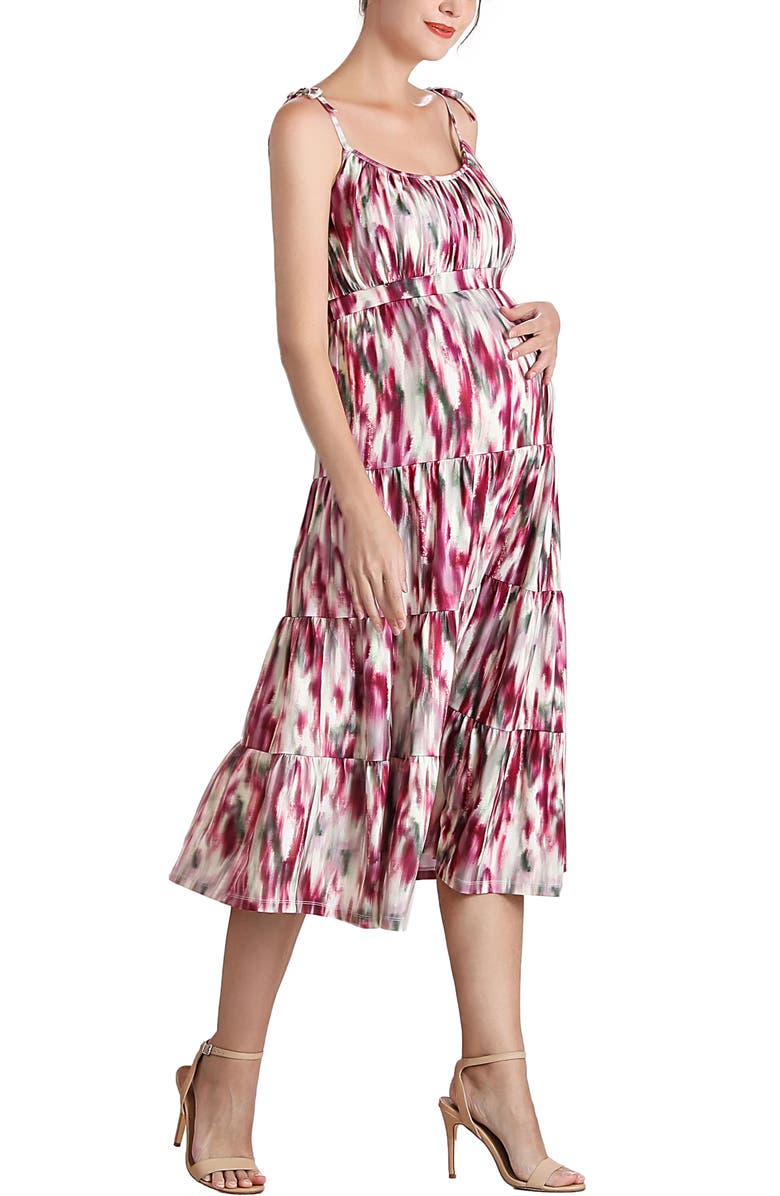 Kimi & Kai Adia Ruffle Maternity Jersey Sundress, Alternate, color, Multicolored