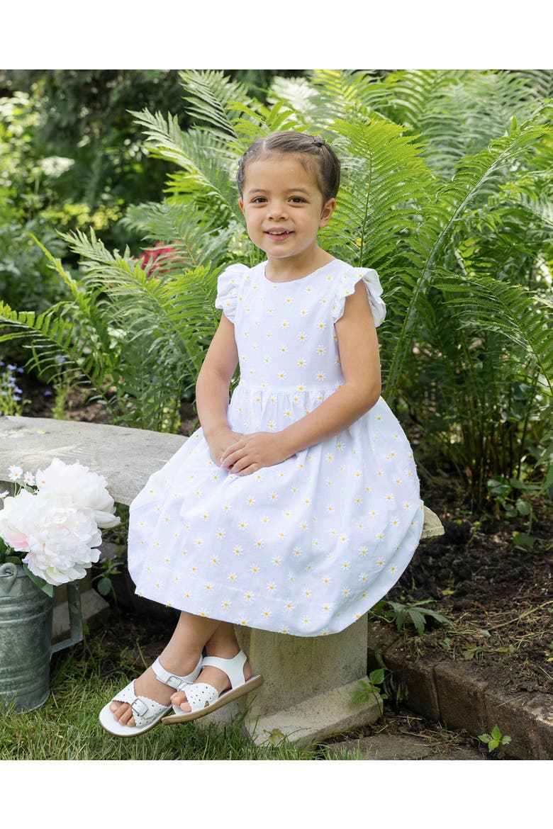 Embroidered Daisy Dress, Alternate, color, White / Yellow