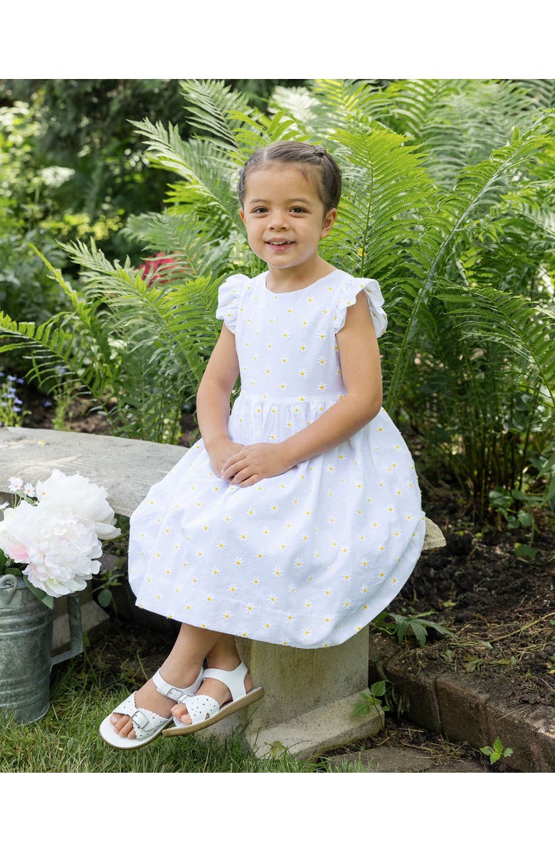 Florence Eiseman Embroidered Daisy Dress, Alternate, color, White / Yellow