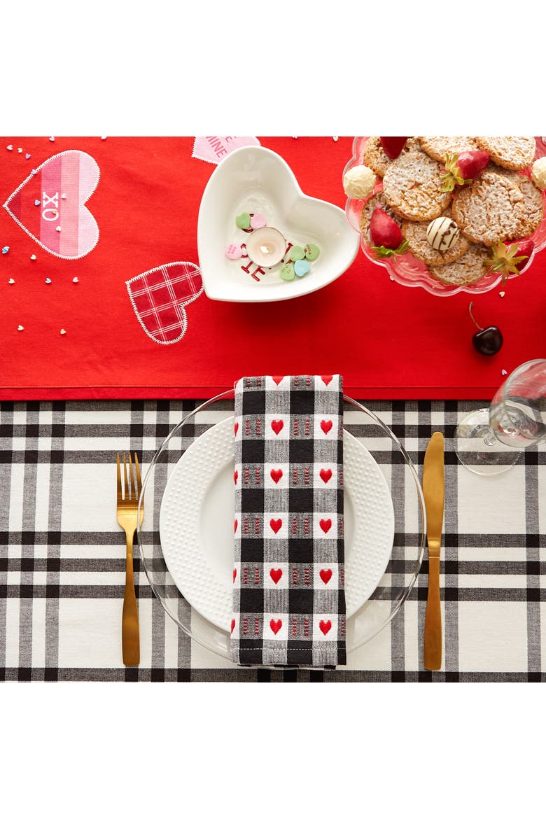Hearts Embellished Table Runner, Alternate, color, Hearts